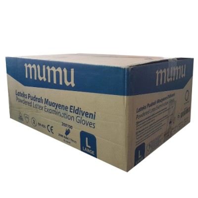 Box Mumu Plus Guanti in lattice senza polvere, Guanti monouso
