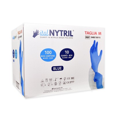 Box da 100 Pezzi (blu) | Dispenser di Guanti in nitrile medicali sintetici monouso - Ital Nytril