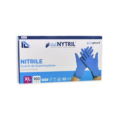 Ital Nytril - Guanti in nitrile medicali sintetici monouso blu