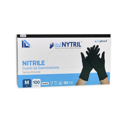 Ital Nytril - Guanti in nitrile medicali sintetici monouso neri